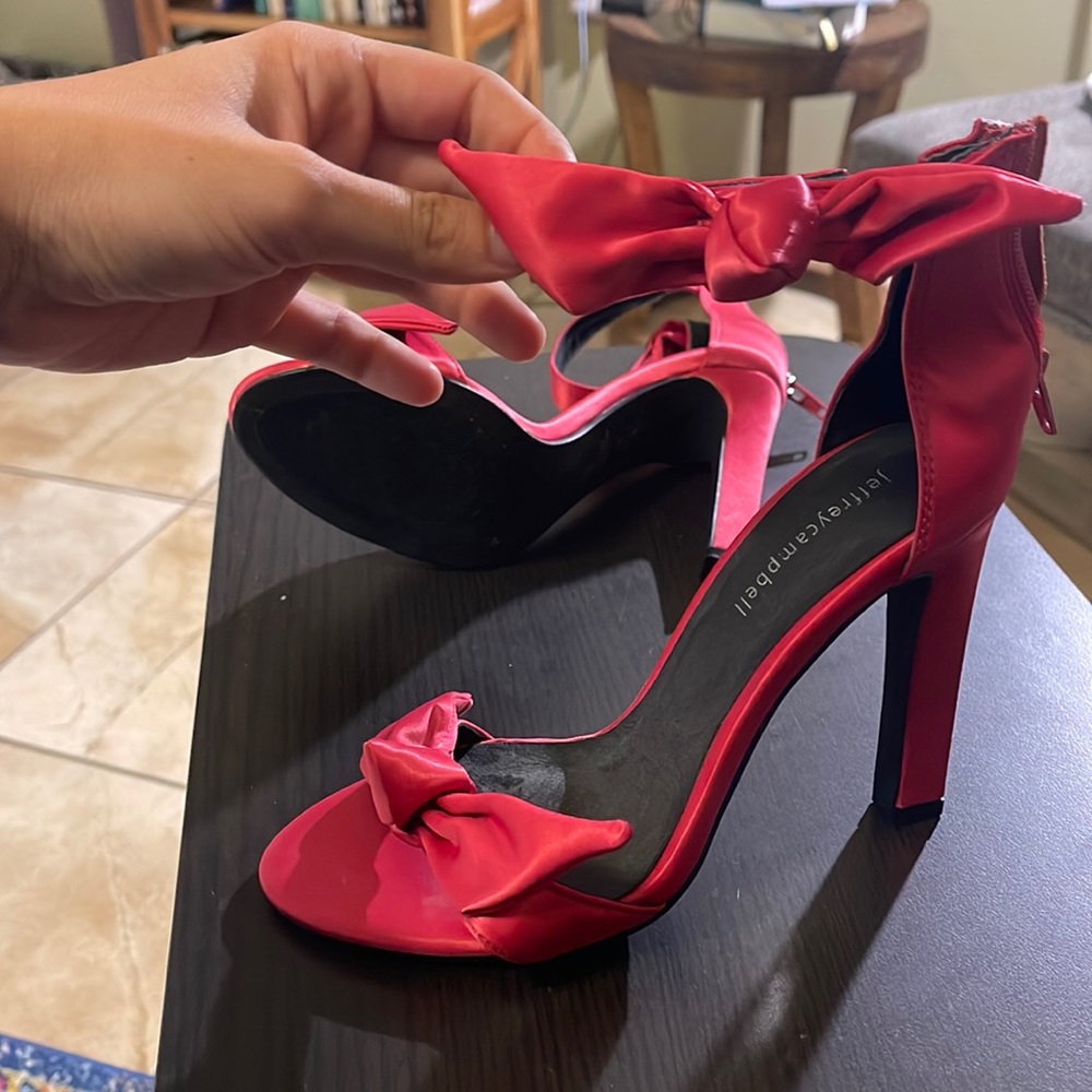Jeffrey Campbell Hot Pink Satin Sandals